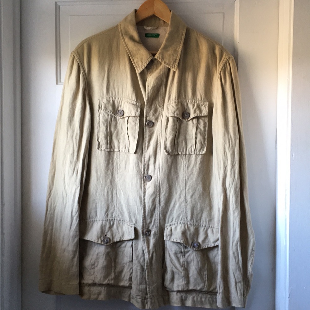 United Colors of Benetton linen safari jacket.